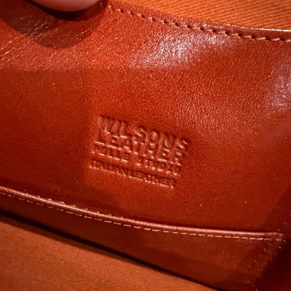 Vintage Wilsons Leather Pelle Studio Briefcase Laptop Documents Bag Deep Orange